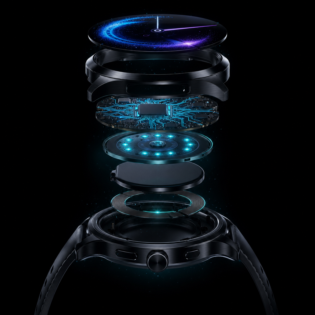 AXON smartwatch exploded internal systems